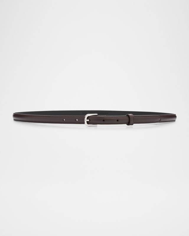 Buckle Leather Skinny Belt